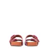 SANDALS WITH COCONUT PRINT LEATHER