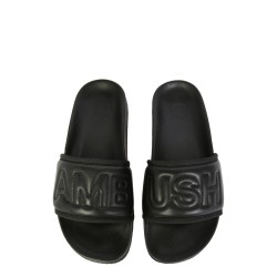 LEATHER SLIDE SANDALS