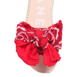 LOW SANDALS WITH BANDANA BOW