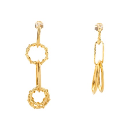 EARRING WITH CHAIN RINGS
