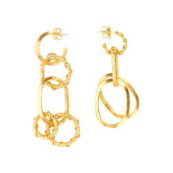EARRING WITH CHAIN RINGS