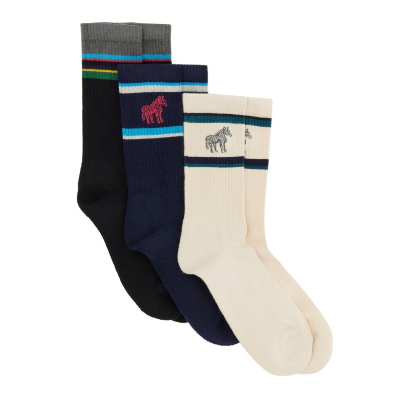 SET OF THREE SOCKS WITH LOGO