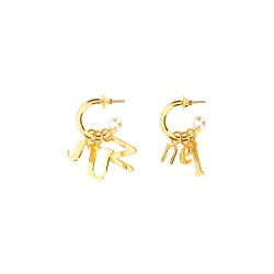 LETTERING LOGO DANGLE EARRINGS