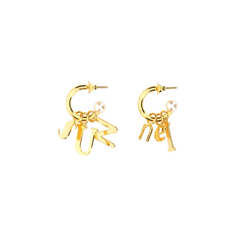 LETTERING LOGO DANGLE EARRINGS