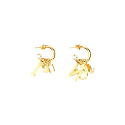 LETTERING LOGO DANGLE EARRINGS