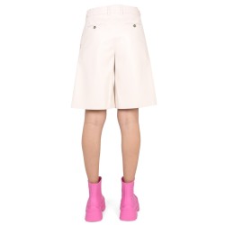 FAUX LEATHER BERMUDA SHORTS