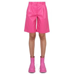 FAUX LEATHER BERMUDA SHORTS