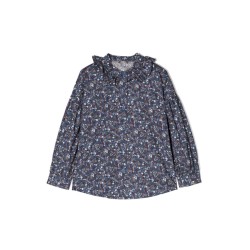 M/L SHIRT FLOWERS AND RUFFLE COLLAR