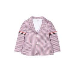 PATCH POCKET SPORT COAT W/ RWB ARMBANDS IN SEERSUCKER STRIPE