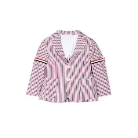 PATCH POCKET SPORT COAT W/ RWB ARMBANDS IN SEERSUCKER STRIPE