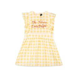 GINGHAM CHECK WOVEN DRESS