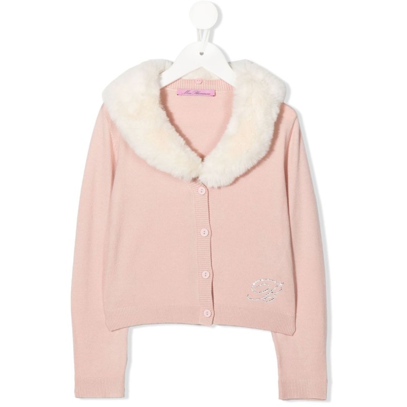 CARDIGANL FAUX FUR COLLAR