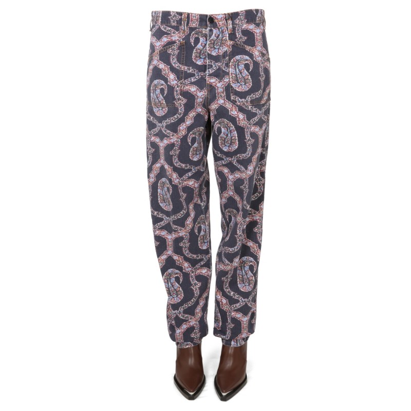 PAISLEY DENIM PANTS
