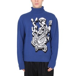 INLAID JACQUARD TURTLENECK SWEATER