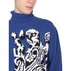 INLAID JACQUARD TURTLENECK SWEATER