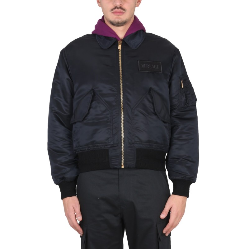 BOMBER JACKET WITH APPLIED LOGO