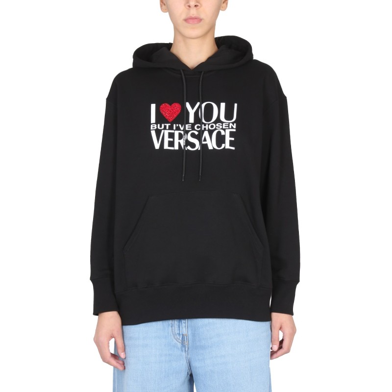 SWEATSHIRT WITH I LOVE YOU LOGO