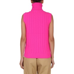 SLEEVELESS TURTLENECK SWEATER