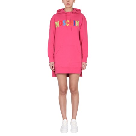 DRESS WITH MULTICOLOR FLOCKED LOGO