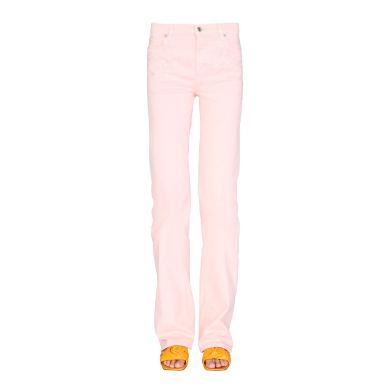 JEANS WITH EMBROIDERED FLORAL DETAIL
