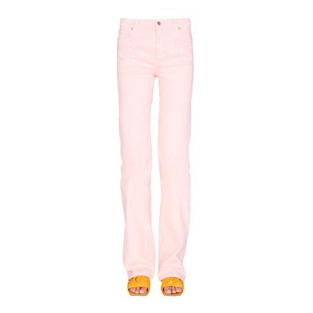 JEANS WITH EMBROIDERED FLORAL DETAIL