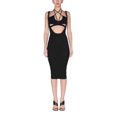 RIBBED SKIRT WITH STRAPS