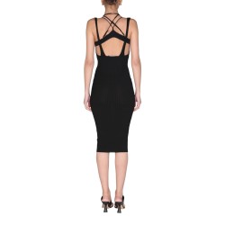RIBBED SKIRT WITH STRAPS