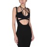 RIBBED SKIRT WITH STRAPS