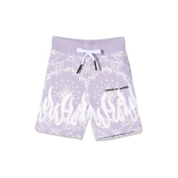 LILAC SHORTS KIDS WITH BANDANA PRINT