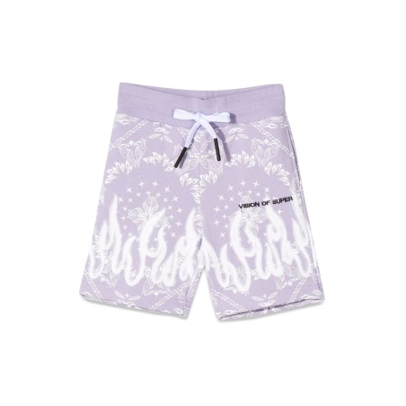 LILAC SHORTS KIDS WITH BANDANA PRINT