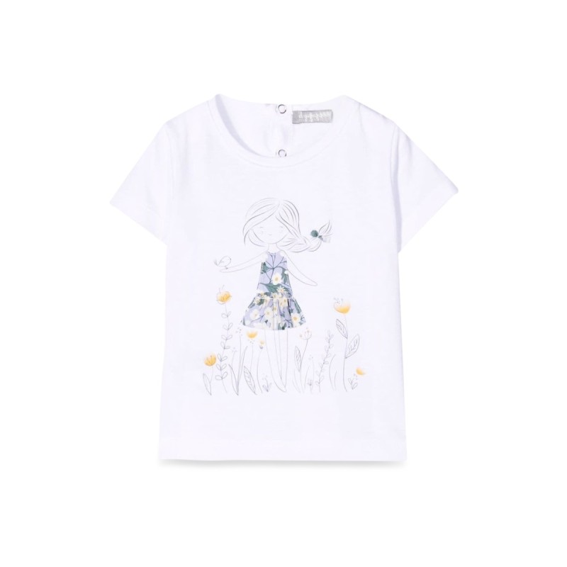 T-SHIRT M/SHORT WHITE/LILAC