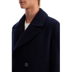 double-breasted wool coat in boiled