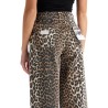 leopard print barrel jeans