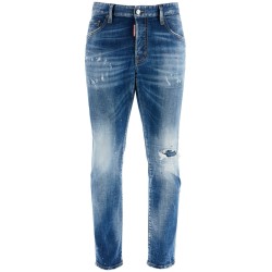 slim fit navy blue used effect jeans