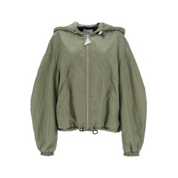 giubbotto bomber con cappuccio regolabile verde militare