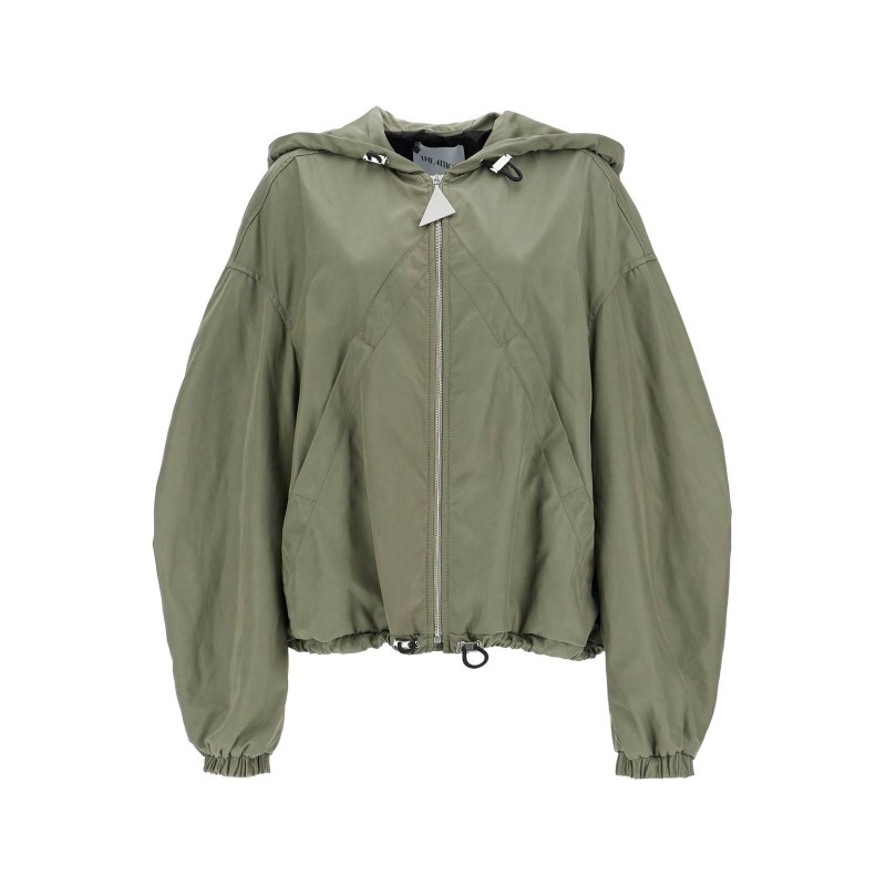 giubbotto bomber con cappuccio regolabile verde militare