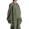 giubbotto bomber con cappuccio regolabile verde militare