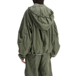 giubbotto bomber con cappuccio regolabile verde militare