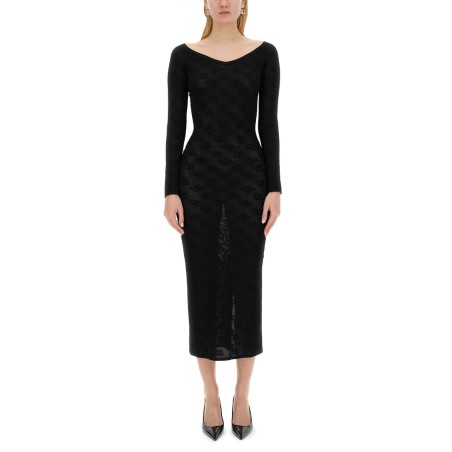 JACQUARD LOGO SHEATH DRESS