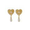 METAL HEART EARRINGS WITH CRYSTALS
