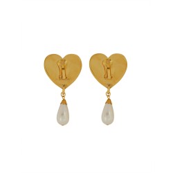 METAL HEART EARRINGS WITH CRYSTALS
