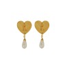 METAL HEART EARRINGS WITH CRYSTALS