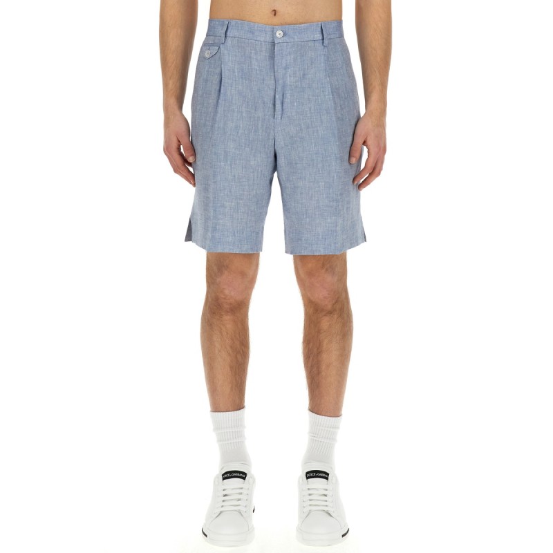 LINEN BERMUDA SHORTS