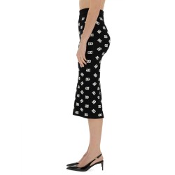 VISCOSE LOGO JACQUARD PENCIL SKIRT