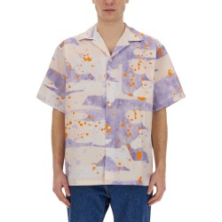 BOWLING SHIRT WITH "DRIPPING CAMO" PRINT