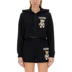 CROPPED SWEATSHIRT WITH TEDDY BEAR LOGO