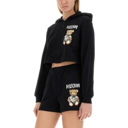 CROPPED SWEATSHIRT WITH TEDDY BEAR LOGO