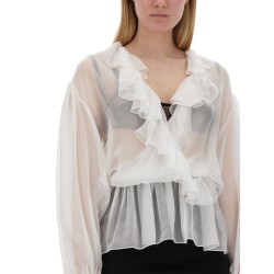CHIFFON BLOUSE WITH RUFFLES
