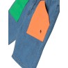 color block denim bermuda shorts