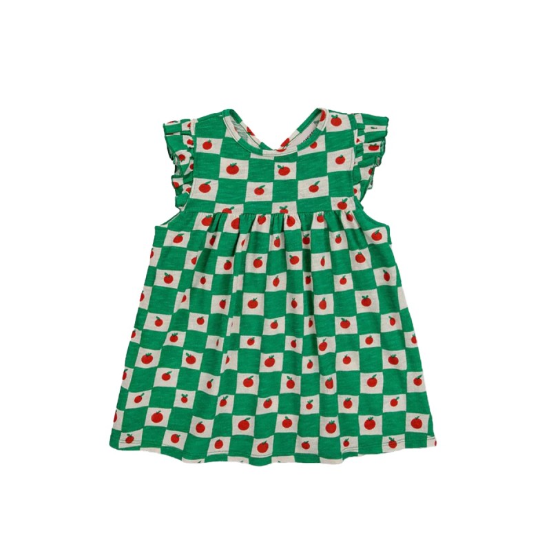 baby tomato all over ruffle dress